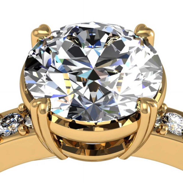 Gold Diamond Heart Ring - Image 3