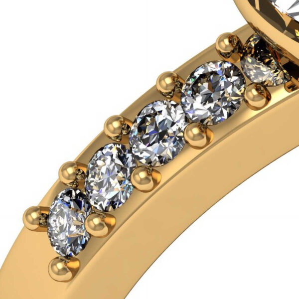 Gold Diamond Heart Ring - Image 4